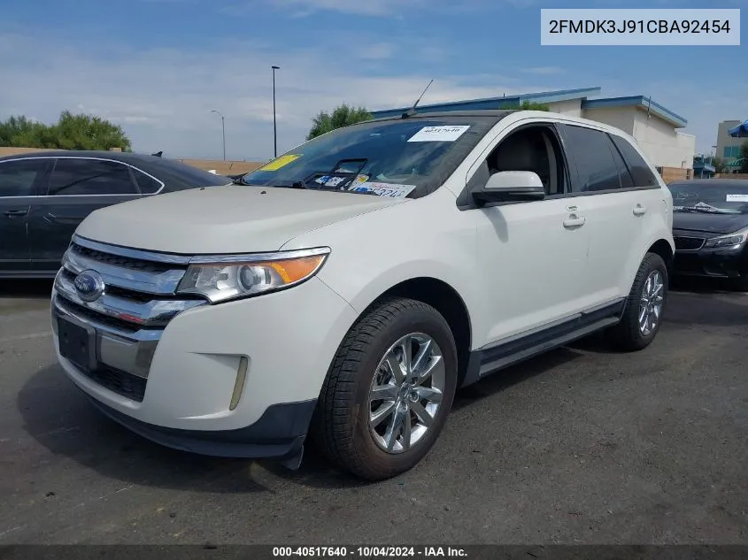 2012 Ford Edge Sel VIN: 2FMDK3J91CBA92454 Lot: 40517640