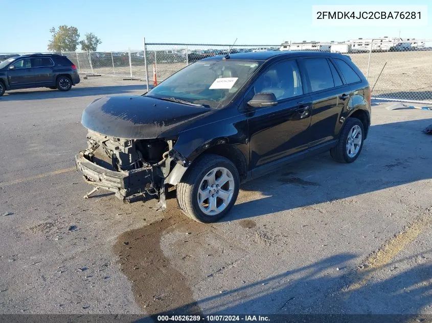 2012 Ford Edge Sel VIN: 2FMDK4JC2CBA76281 Lot: 40526289