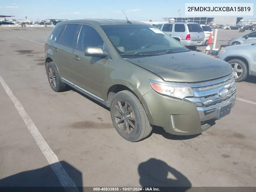 2012 Ford Edge Sel VIN: 2FMDK3JCXCBA15819 Lot: 40533935