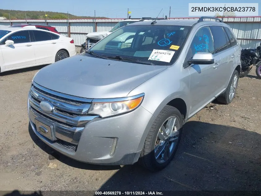 2012 Ford Edge Limited VIN: 2FMDK3KC9CBA23778 Lot: 40569278