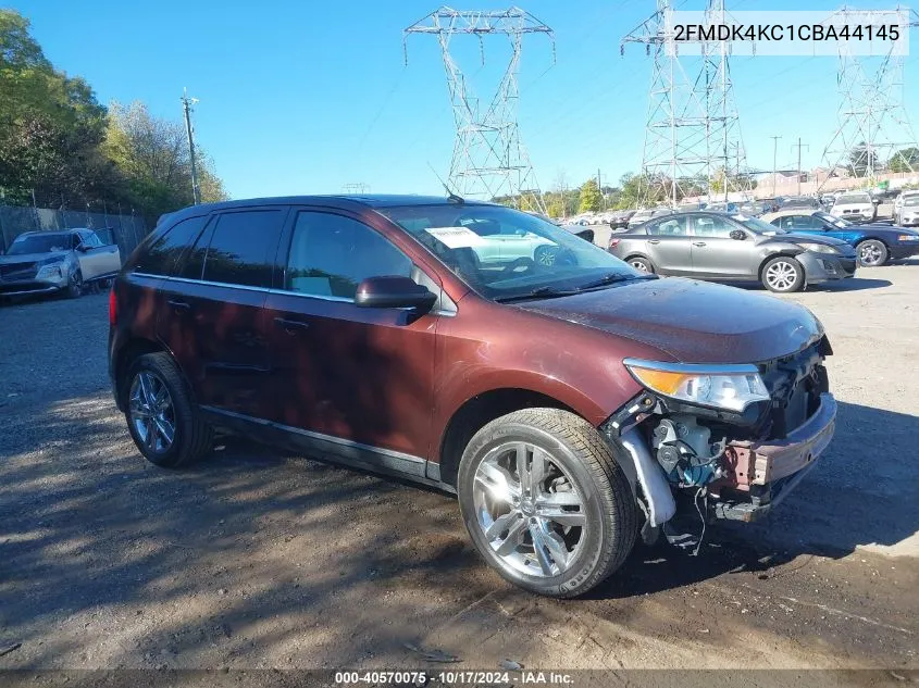 2012 Ford Edge Limited VIN: 2FMDK4KC1CBA44145 Lot: 40570075