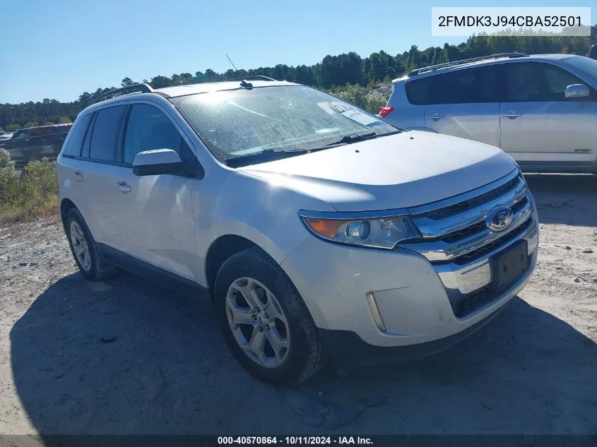 2012 Ford Edge Sel VIN: 2FMDK3J94CBA52501 Lot: 40570864