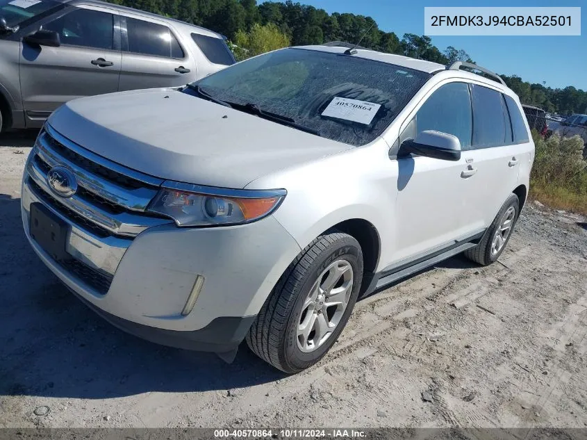 2012 Ford Edge Sel VIN: 2FMDK3J94CBA52501 Lot: 40570864