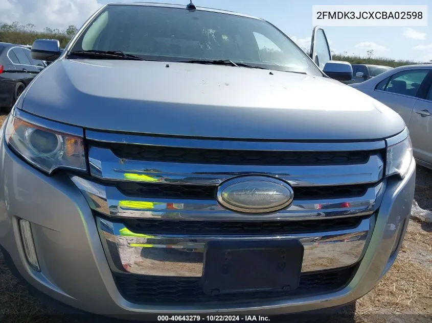 2012 Ford Edge Sel VIN: 2FMDK3JCXCBA02598 Lot: 40643279