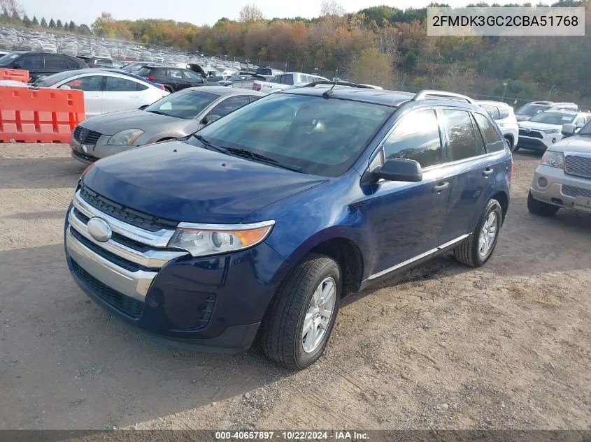 2012 Ford Edge Se VIN: 2FMDK3GC2CBA51768 Lot: 40657897