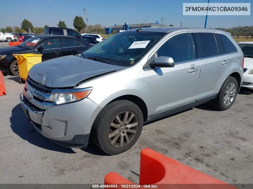 2012 Ford Edge Limited VIN: 2FMDK4KC1CBA09346 Lot: 40660503