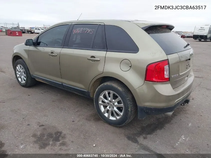 2012 Ford Edge Sel VIN: 2FMDK3JC3CBA63517 Lot: 40683745