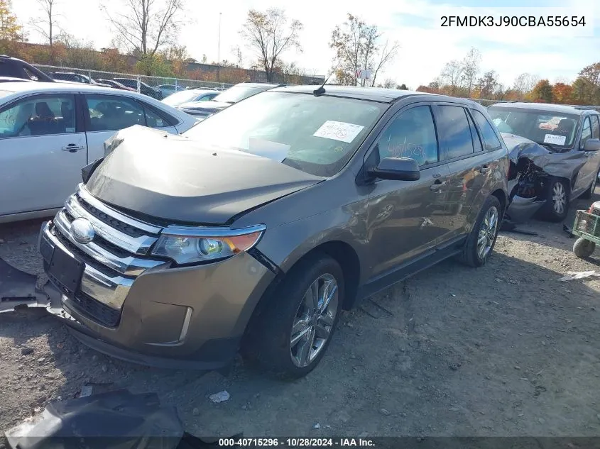 2012 Ford Edge Sel VIN: 2FMDK3J90CBA55654 Lot: 40715296