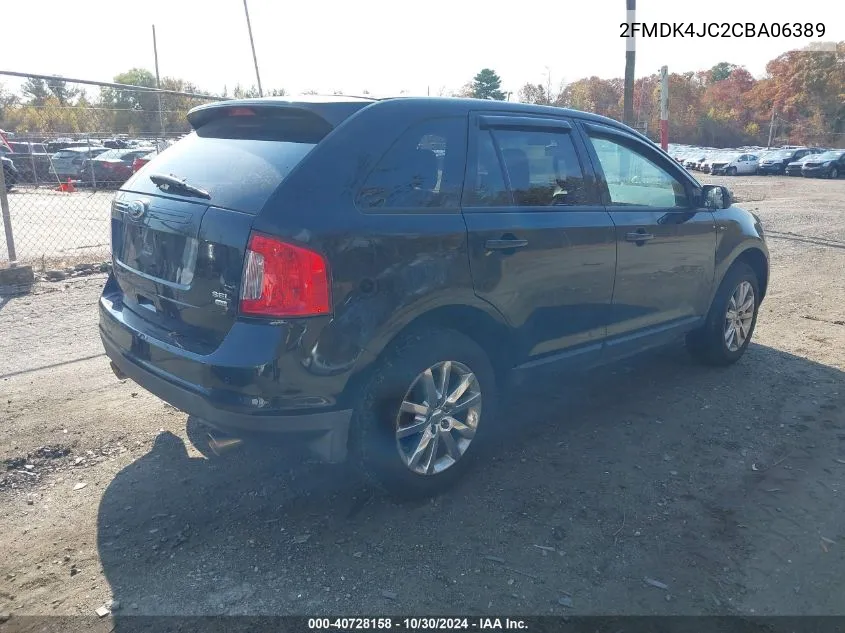 2012 Ford Edge Sel VIN: 2FMDK4JC2CBA06389 Lot: 40728158