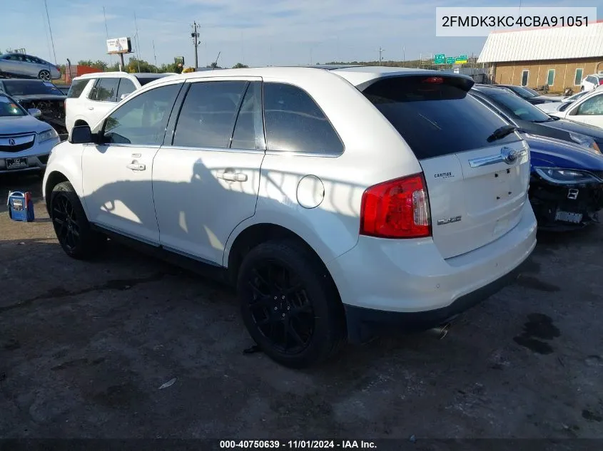 2012 Ford Edge Limited VIN: 2FMDK3KC4CBA91051 Lot: 40750639