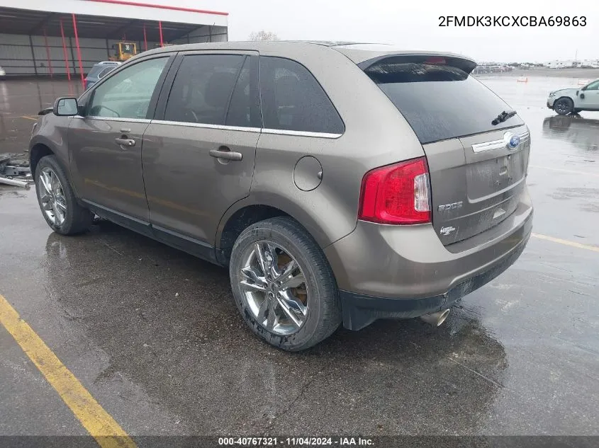 2012 Ford Edge Limited VIN: 2FMDK3KCXCBA69863 Lot: 40767321