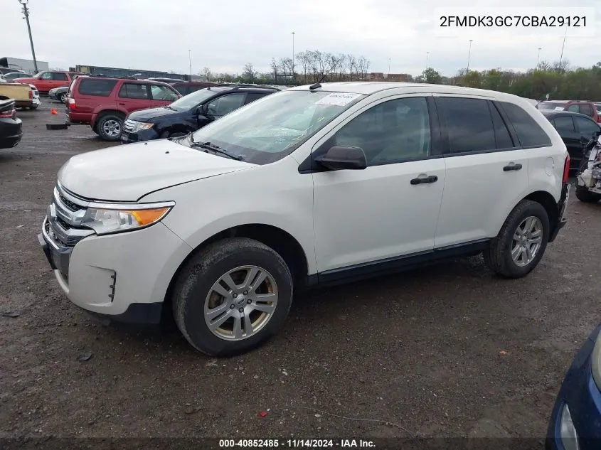 2012 Ford Edge Se VIN: 2FMDK3GC7CBA29121 Lot: 40852485