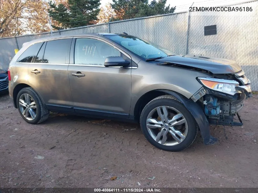 2012 Ford Edge Limited VIN: 2FMDK4KC0CBA96186 Lot: 40864111