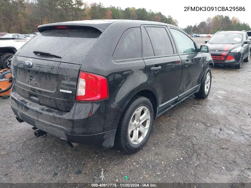 2FMDK3G91CBA29586 2012 Ford Edge Se