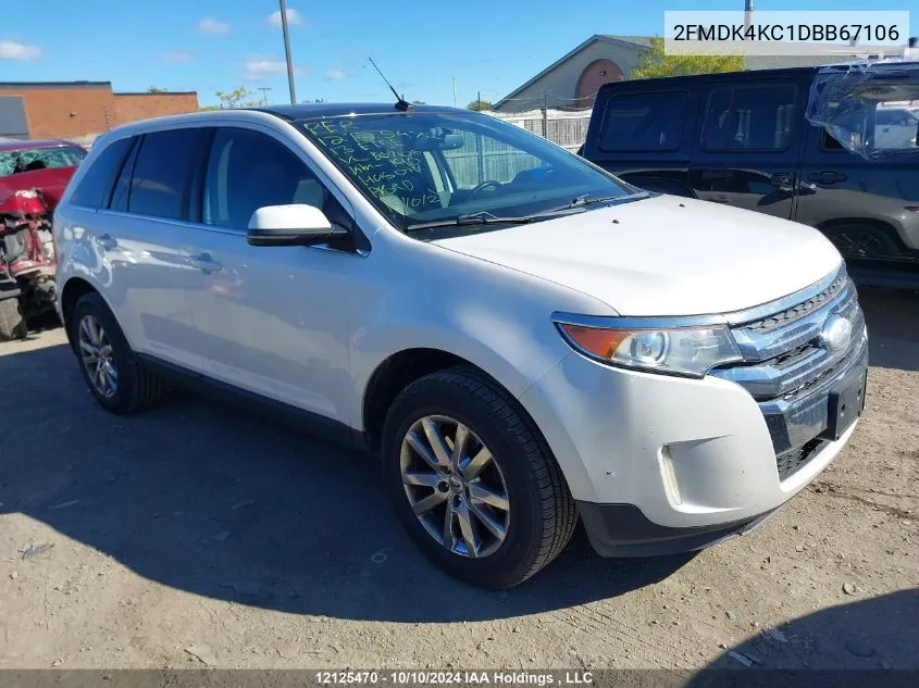 2013 Ford Edge Limited VIN: 2FMDK4KC1DBB67106 Lot: 12125470