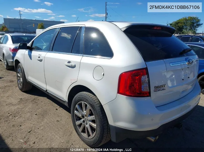 2013 Ford Edge Limited VIN: 2FMDK4KC1DBB67106 Lot: 12125470