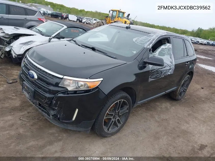 2013 Ford Edge Sel VIN: 2FMDK3JCXDBC39562 Lot: 39375994