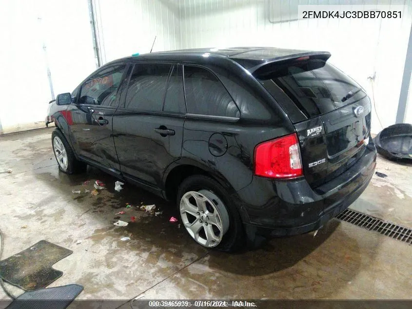 2013 Ford Edge Sel VIN: 2FMDK4JC3DBB70851 Lot: 39465939