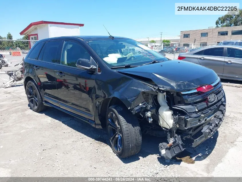 2013 Ford Edge Sport VIN: 2FMDK4AK4DBC22205 Lot: 39744243