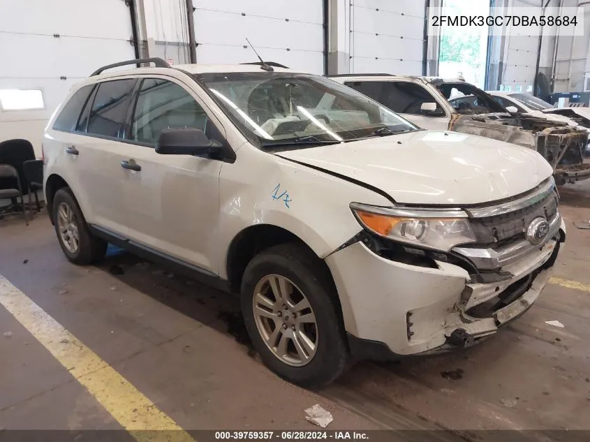 2013 Ford Edge Se VIN: 2FMDK3GC7DBA58684 Lot: 39759357