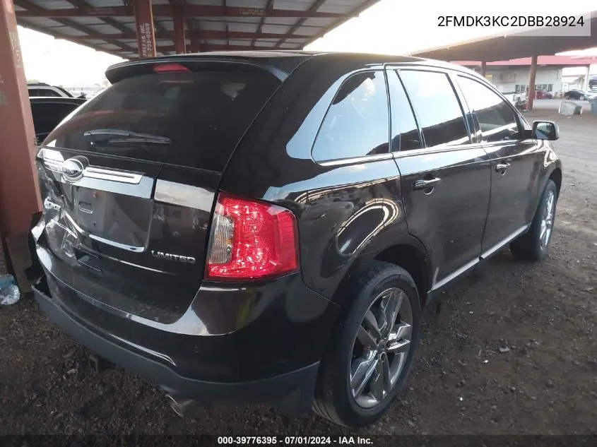 2013 Ford Edge Limited VIN: 2FMDK3KC2DBB28924 Lot: 39776395