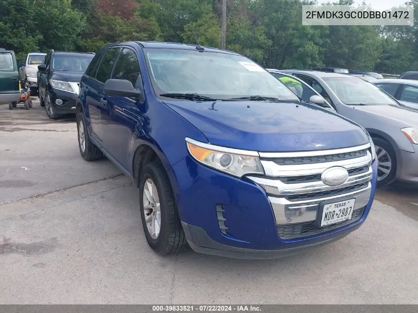 2013 Ford Edge Se VIN: 2FMDK3GC0DBB01472 Lot: 39833521