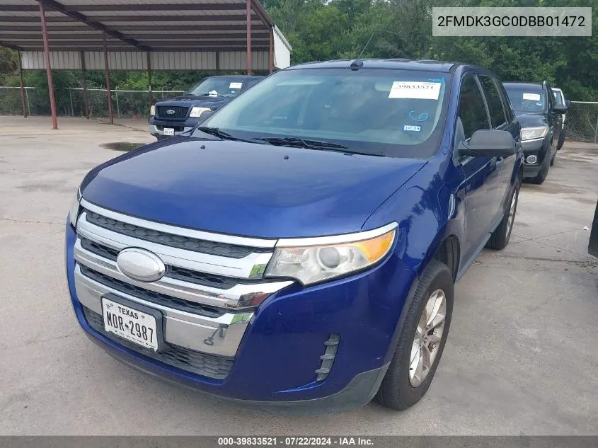 2013 Ford Edge Se VIN: 2FMDK3GC0DBB01472 Lot: 39833521