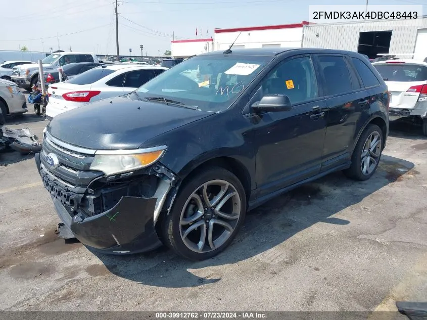 2FMDK3AK4DBC48443 2013 Ford Edge Sport