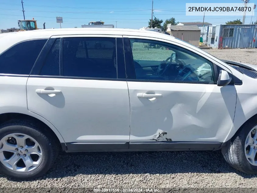 2013 Ford Edge Sel VIN: 2FMDK4JC9DBA74870 Lot: 39917516