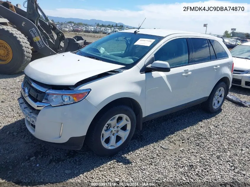 2013 Ford Edge Sel VIN: 2FMDK4JC9DBA74870 Lot: 39917516