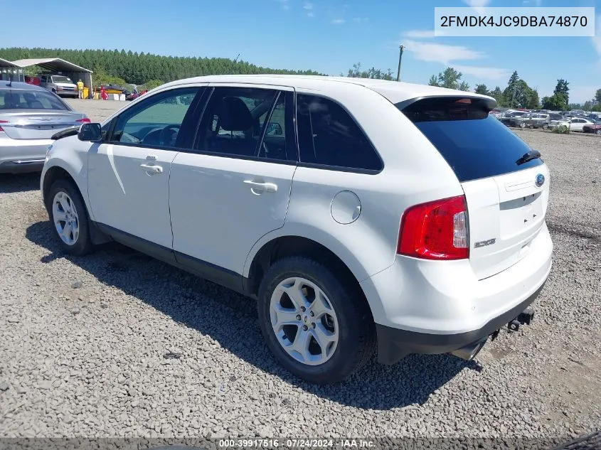 2013 Ford Edge Sel VIN: 2FMDK4JC9DBA74870 Lot: 39917516