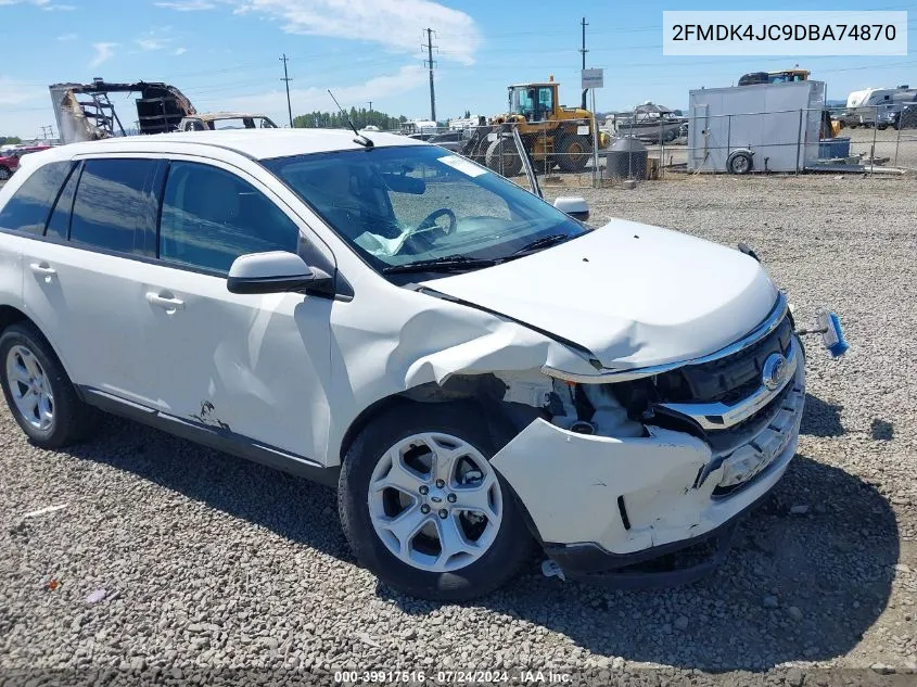 2013 Ford Edge Sel VIN: 2FMDK4JC9DBA74870 Lot: 39917516