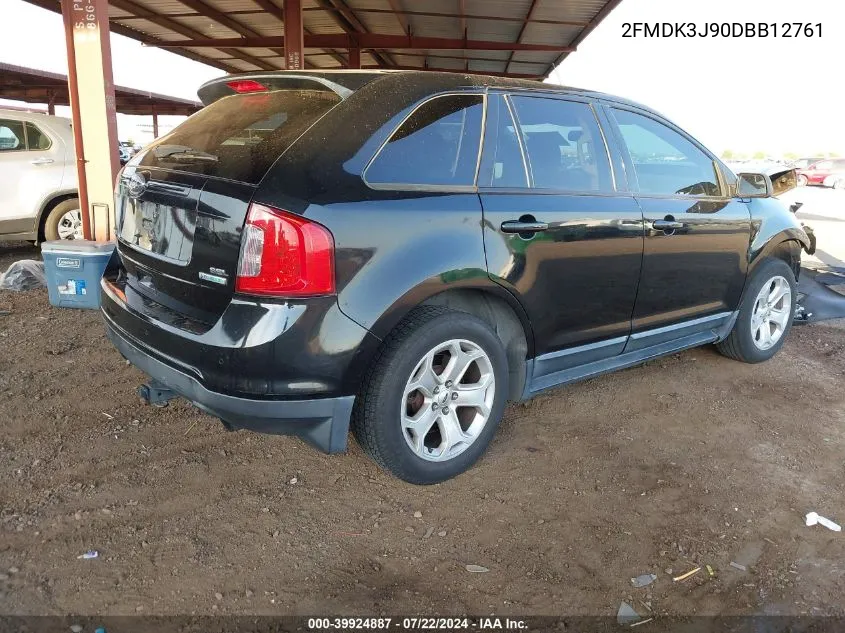 2013 Ford Edge Sel VIN: 2FMDK3J90DBB12761 Lot: 39924887