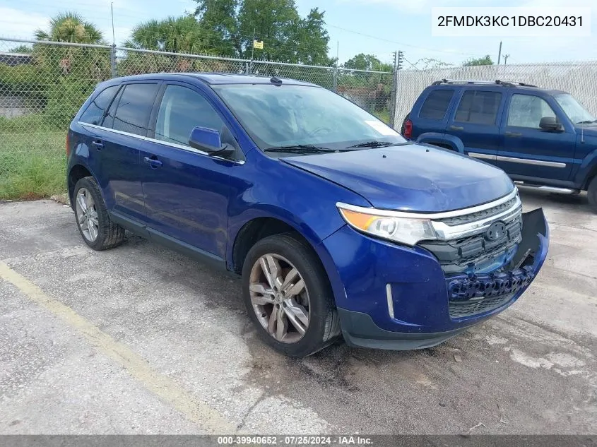 2013 Ford Edge Limited VIN: 2FMDK3KC1DBC20431 Lot: 39940652