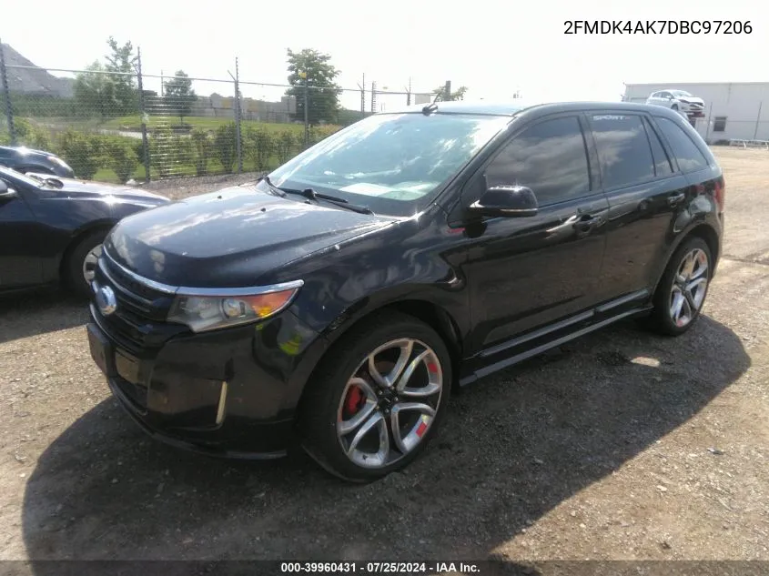 2013 Ford Edge Sport VIN: 2FMDK4AK7DBC97206 Lot: 39960431