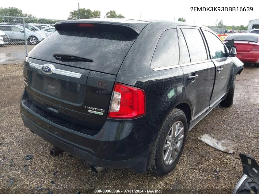 2013 Ford Edge Limited VIN: 2FMDK3K93DBB16639 Lot: 39965906