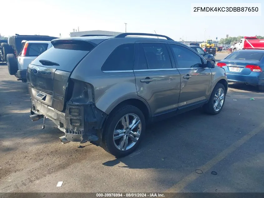 2013 Ford Edge Limited VIN: 2FMDK4KC3DBB87650 Lot: 39976994