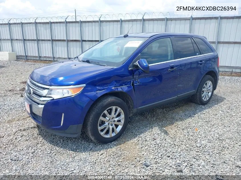 2013 Ford Edge Limited VIN: 2FMDK4KCXDBC26394 Lot: 40003148