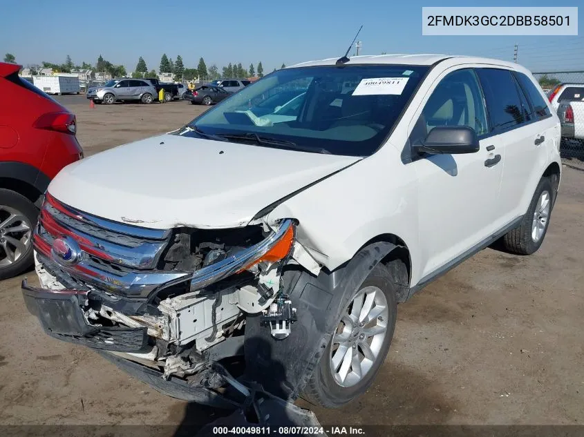 2013 Ford Edge Se VIN: 2FMDK3GC2DBB58501 Lot: 40049811