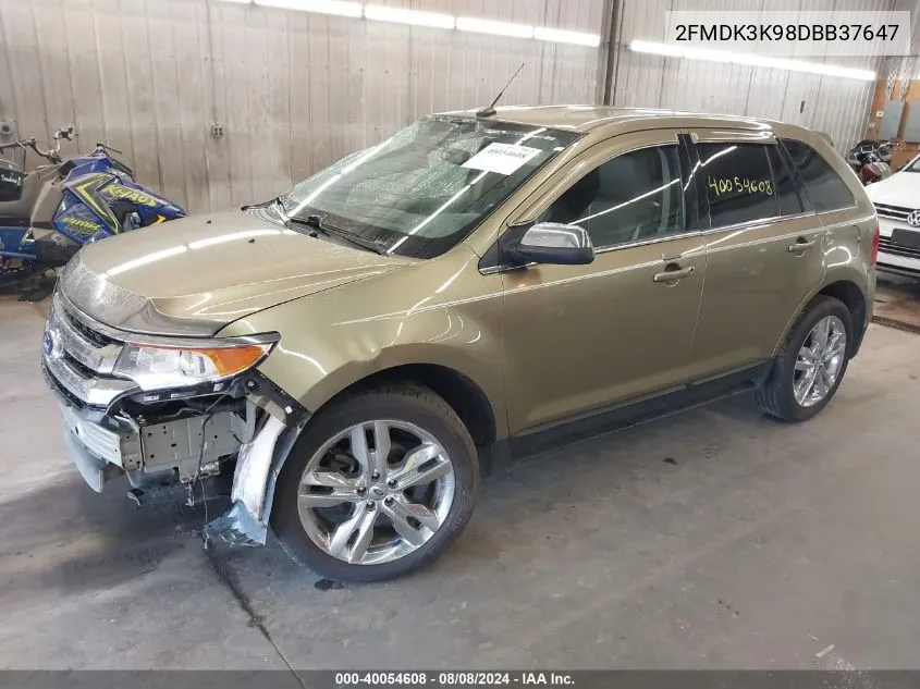 2FMDK3K98DBB37647 2013 Ford Edge Limited