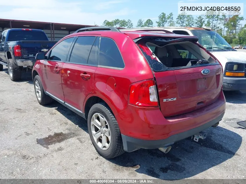 2013 Ford Edge Sel VIN: 2FMDK3JC4DBC48550 Lot: 40058304