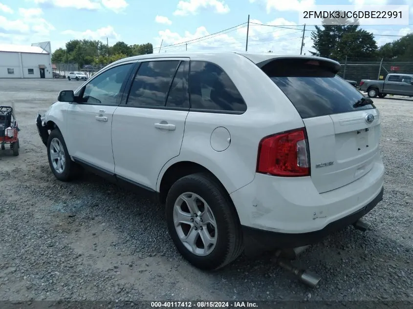 2013 Ford Edge Sel VIN: 2FMDK3JC6DBE22991 Lot: 40117412