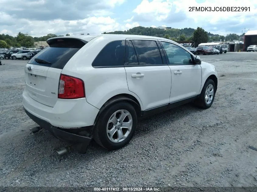 2013 Ford Edge Sel VIN: 2FMDK3JC6DBE22991 Lot: 40117412