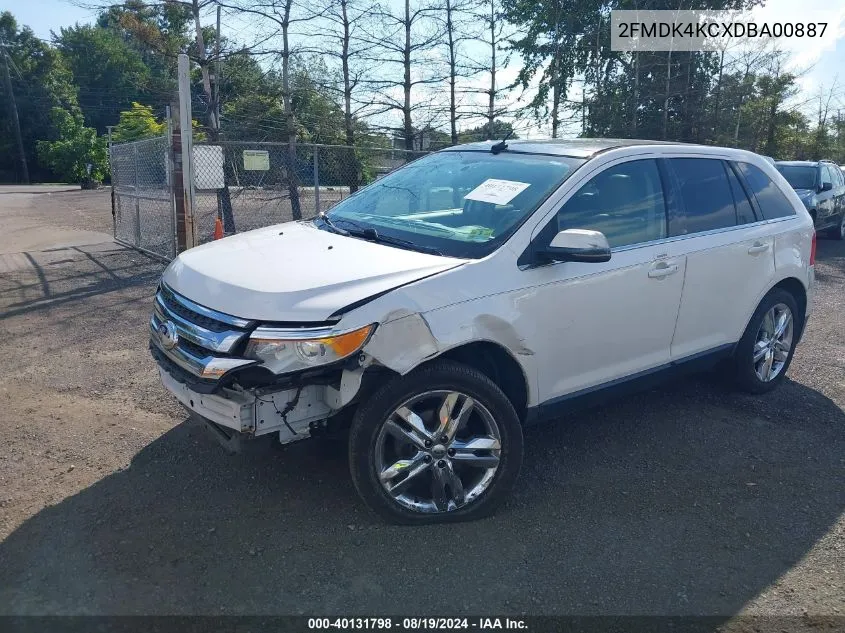 2013 Ford Edge Limited VIN: 2FMDK4KCXDBA00887 Lot: 40131798