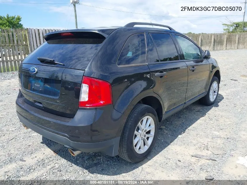 2013 Ford Edge Se VIN: 2FMDK3GC7DBC05070 Lot: 40151181