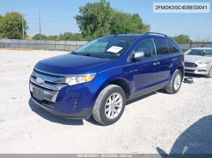 2013 Ford Edge Se VIN: 2FMDK3GC4DBE03041 Lot: 40188031