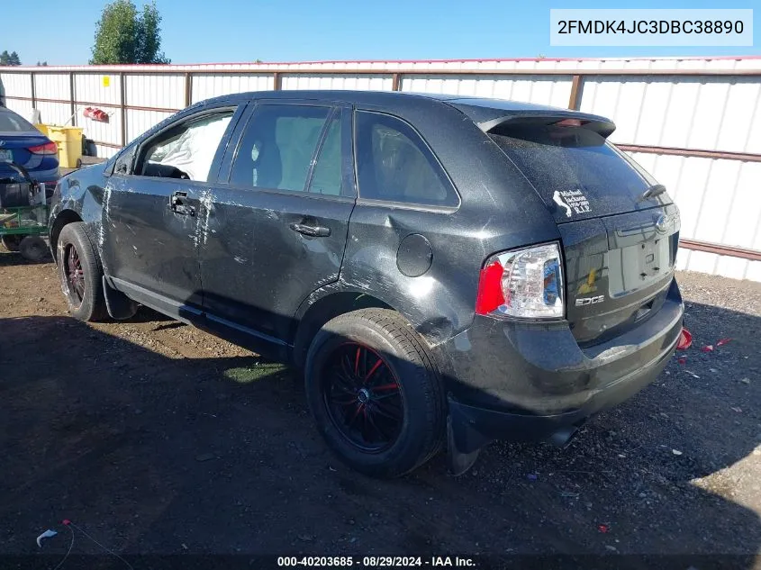 2013 Ford Edge Sel VIN: 2FMDK4JC3DBC38890 Lot: 40203685