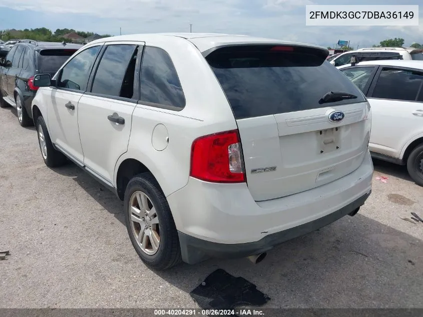 2013 Ford Edge Se VIN: 2FMDK3GC7DBA36149 Lot: 40204291