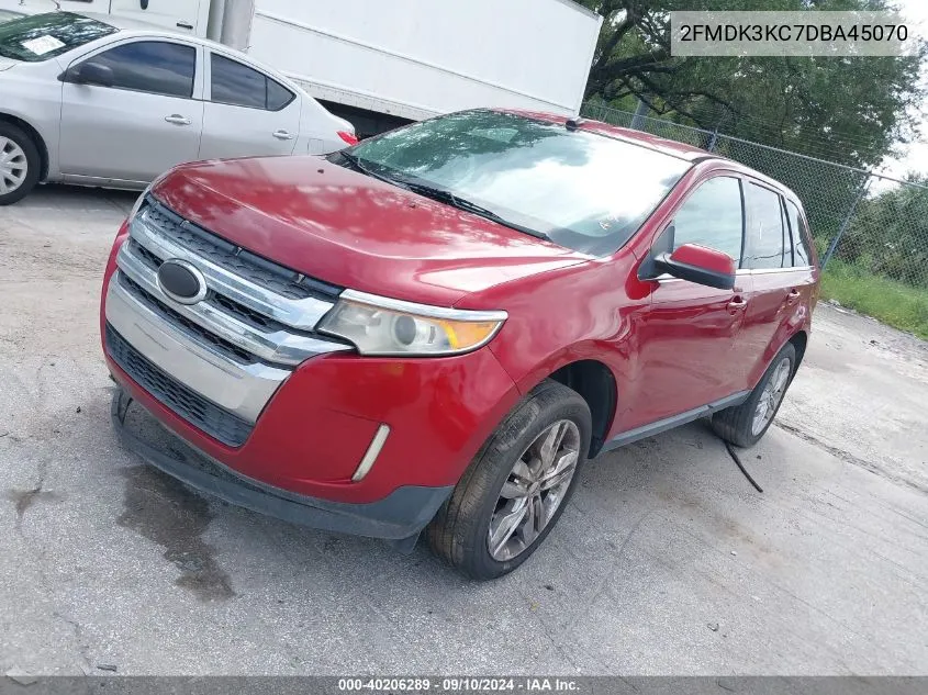 2013 Ford Edge Limited VIN: 2FMDK3KC7DBA45070 Lot: 40206289