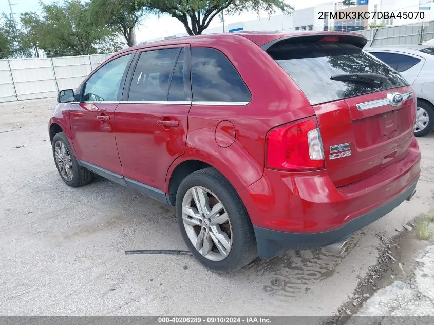 2013 Ford Edge Limited VIN: 2FMDK3KC7DBA45070 Lot: 40206289